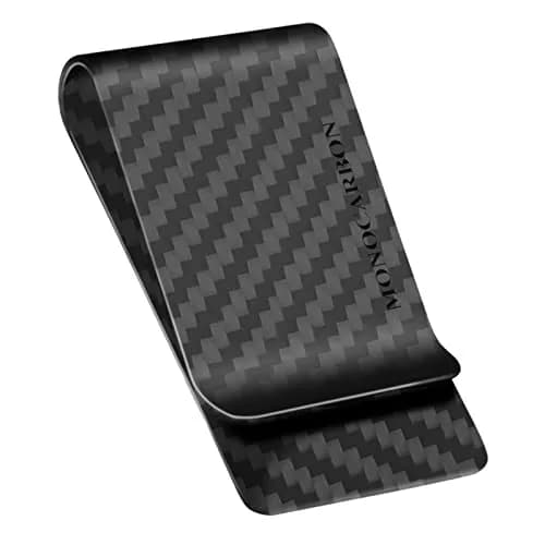 MONOCARBON Carbon Fiber Money Clip for Men | 2.8in (7.1cm) Slim Minimalist Wallet thumbnail 1