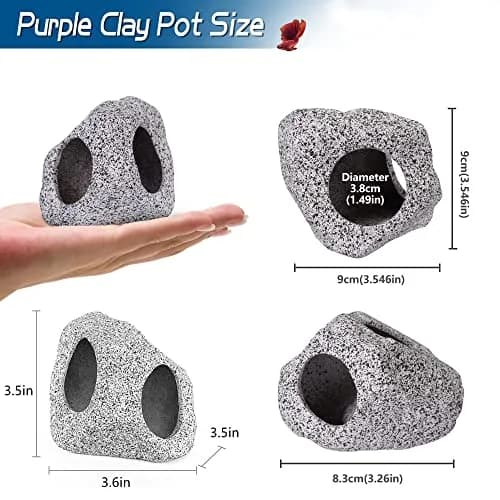 Ameliade Betta Fish Tank Rock Cave Decor Medium | Natural Ceramic Hideaway for Betta, Shrimp, Small Fish thumbnail 2