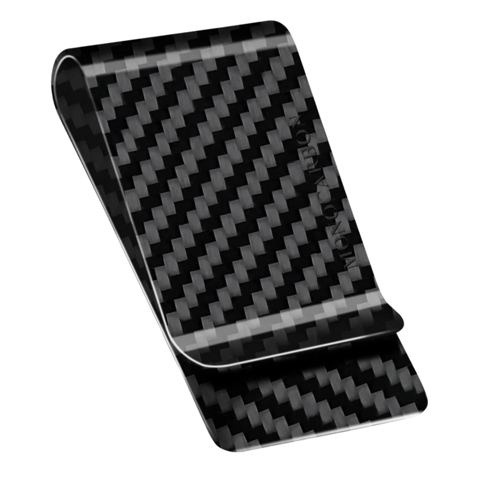 MONOCARBON Carbon Fiber Money Clip for Men | 2.8in (7.1cm) Slim Minimalist Wallet — Glossy