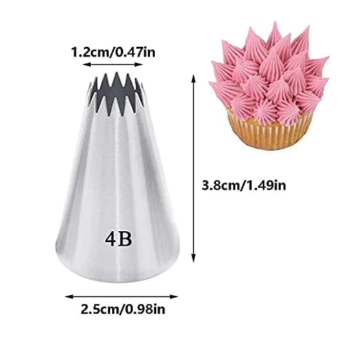 Bmaacye Large Piping Tips Set for Cake Cupcake Decorating | 5 Stainless Steel Nozzles for Creative Frosting (70-120 chars) thumbnail 5