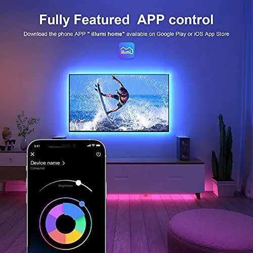 Nexillumi LED Strip Lights 5m (16.4ft) for 55-75 Inch TVs | App & Music Sync Ambient Lighting thumbnail 4