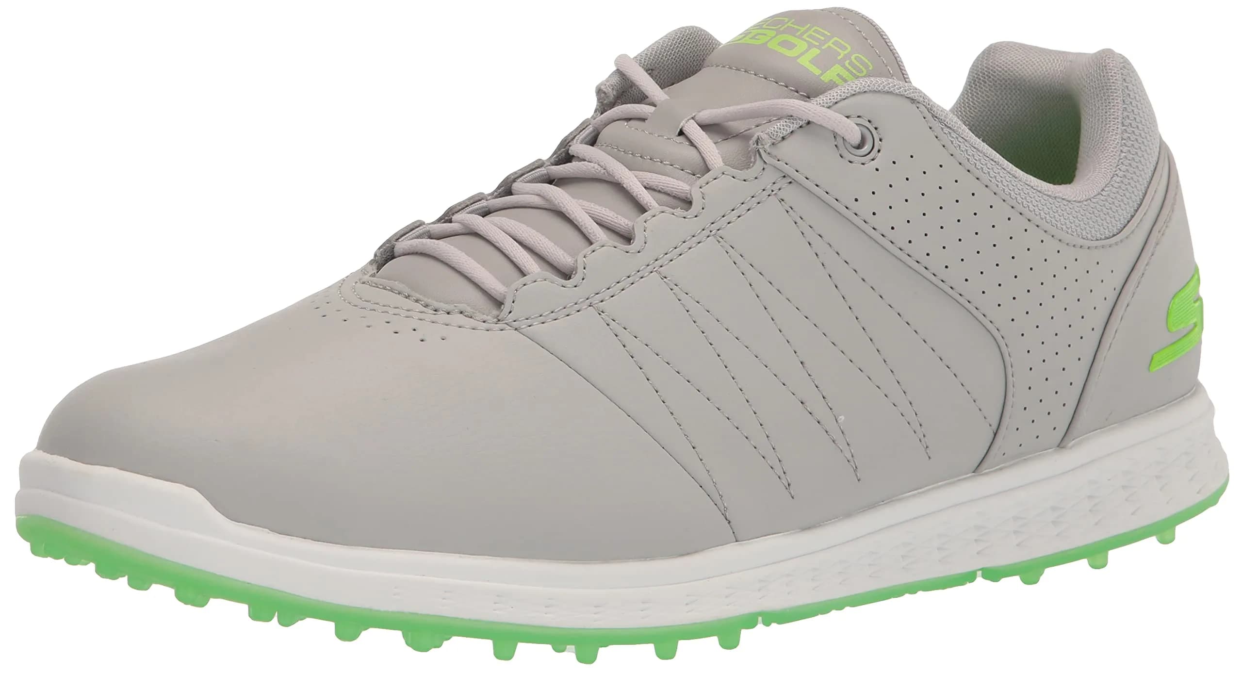 Skechers Men's Pivot Spikeless Golf Shoe Gray/Lime 27cm (13 US) | Water-Resistant Traction - main product image