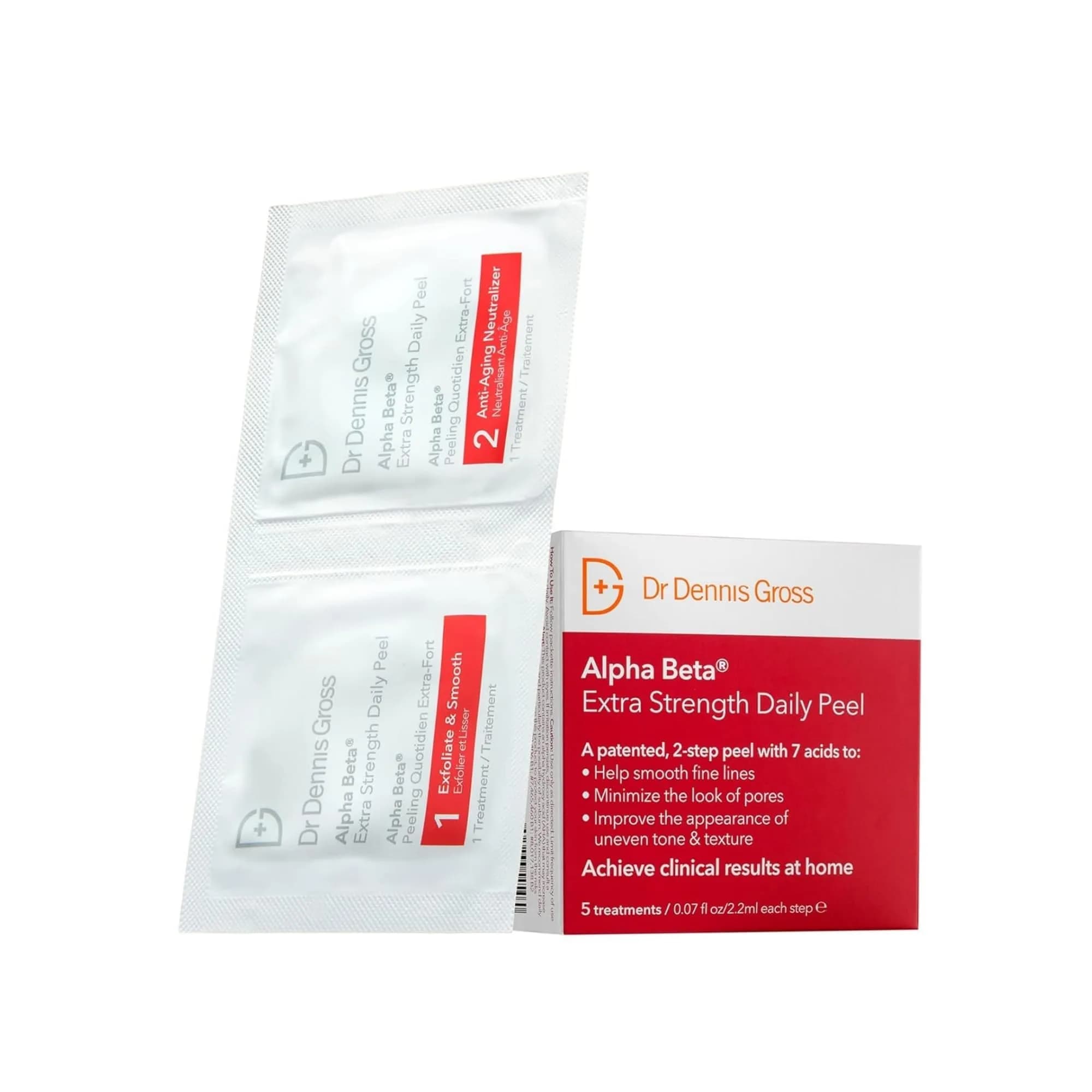 Dr Dennis Gross Alpha Beta Extra Strength Exfoliating Daily Peel 5 Pack | Professional Results for Radiance & Pores