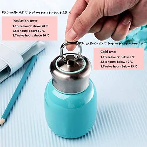 Comeon 9.5oz Stainless Steel Water Bottle Vacuum Insulated Mug, Teal | Keeps Drinks Hot/Cold 6hrs thumbnail 4