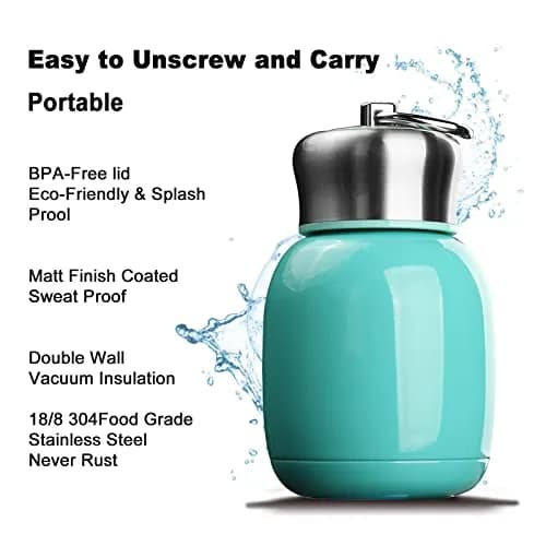 Comeon 9.5oz Stainless Steel Water Bottle Vacuum Insulated Mug, Teal | Keeps Drinks Hot/Cold 6hrs thumbnail 3