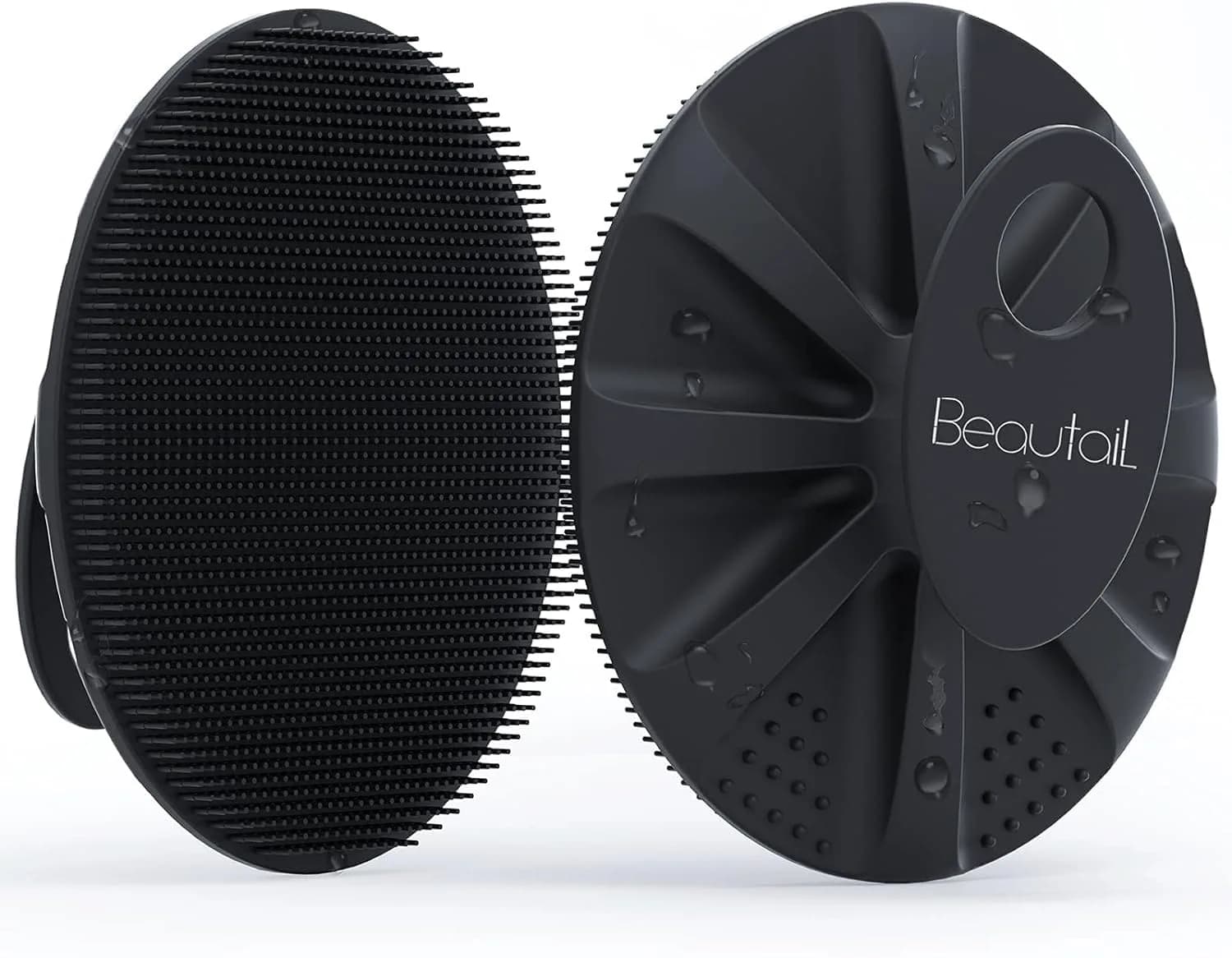 BEAUTAIL Silicone Body Scrubber Gentle Exfoliating Brush for Sensitive Skin | 83g (2.9oz) Blue — Black