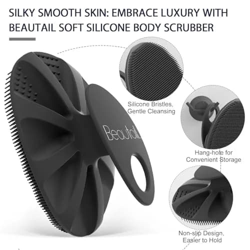 BEAUTAIL Silicone Body Scrubber Gentle Exfoliating Brush for Sensitive Skin | 83g (2.9oz) thumbnail 4
