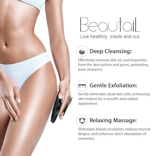 BEAUTAIL Silicone Body Scrubber Gentle Exfoliating Brush for Sensitive Skin | 83g (2.9oz) thumbnail 2
