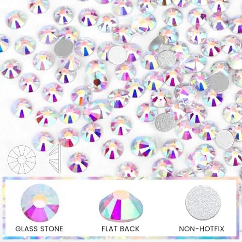 Novani Rhinestones SS12 (3.0-3.2mm) Glass Flatback Crystal AB 1440pcs | Sparkles Like Diamond thumbnail 2