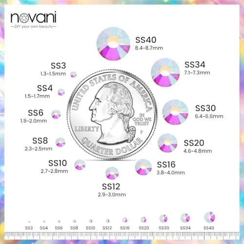 Novani Rhinestones SS12 (3.0-3.2mm) Glass Flatback Crystal AB 1440pcs | Sparkles Like Diamond thumbnail 3