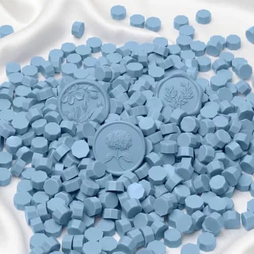UNIQOOO Dusty Blue Sealing Wax Beads Nuggets 540 Pcs | Perfect for Wedding Invitations, Gift Wrapping, Wine Packages, Arts and Crafts Project thumbnail 1