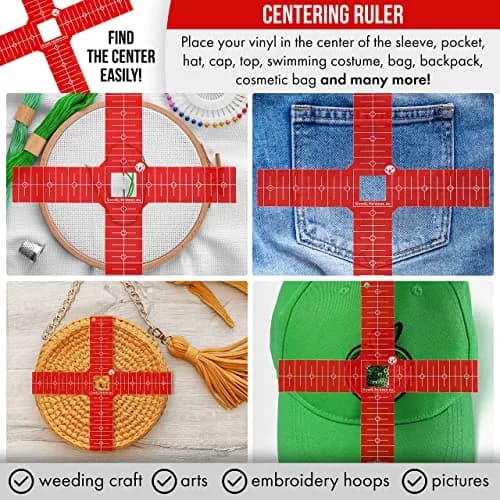 Good Life Ideas T-Shirt Ruler Guide for Vinyl Alignment - Set of 7 with Organizer Case thumbnail 5