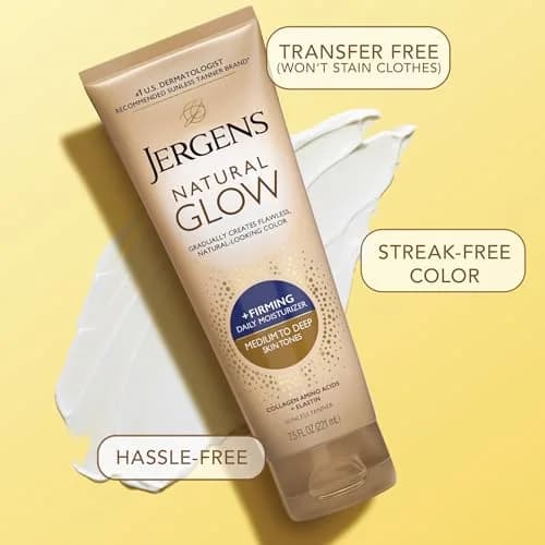 Jergens Natural Glow +Firming Body Lotion, Medium-Deep, 2x222ml (7.5 Fl Oz) | Gradual Tan & Cellulite Reduction thumbnail 6