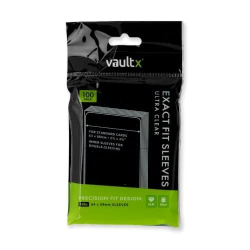 Vault X Exact Fit Inner Sleeves 100 Pack | Crystal Clear, Acid-Free, 64x89mm thumbnail 1