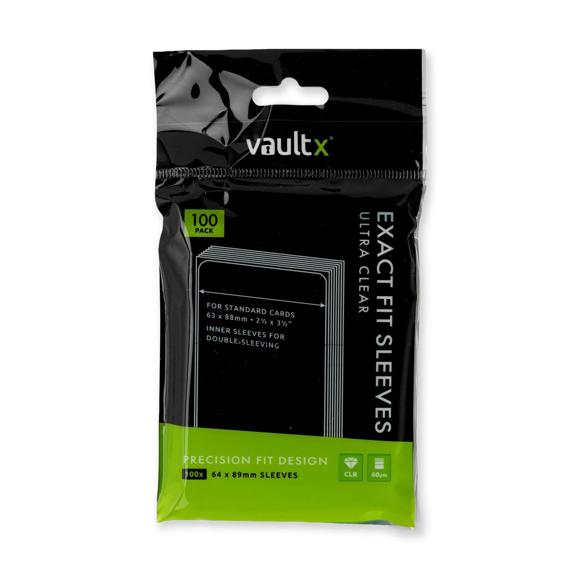 Vault X Exact Fit Inner Sleeves 100 Pack | Crystal Clear, Acid-Free, 64x89mm - main product image