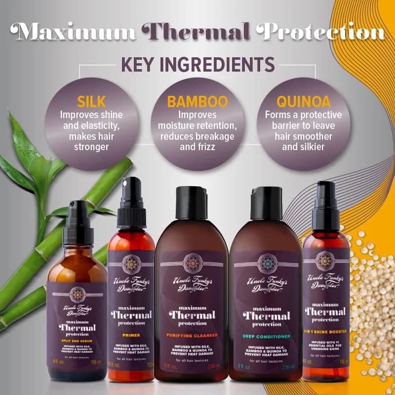 Uncle Funky's Daughter Maximum Thermal Protection Purifying Cleanser 237ml (8 Fl Oz) | Clarifies Hair for Heat Styling thumbnail 3