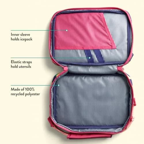 PlanetBox Insulated Lunch Bag Tutti Frutti Edition with Pockets, 25cm x 23cm x 6cm (12" x 9" x 2.5") thumbnail 5
