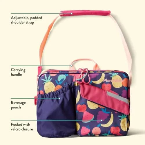 PlanetBox Insulated Lunch Bag Tutti Frutti Edition with Pockets, 25cm x 23cm x 6cm (12" x 9" x 2.5") thumbnail 6