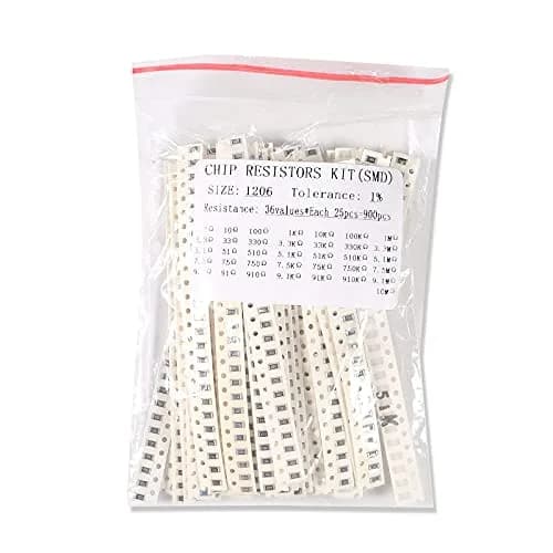 AEDIKO 900pcs 1206 Resistors Kit 36 Values | 1% Tolerance, 0.25W, Surface Mount (1206) | Assorted Chip Resistors thumbnail 5