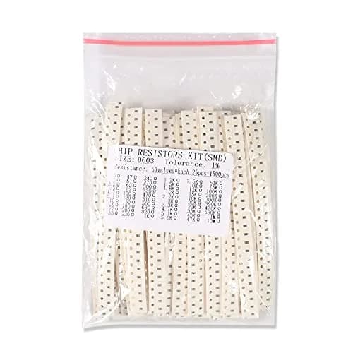 AEDIKO 1500pcs 0603 SMD Resistor Kit 1% 1/10W 0 ohm-10M ohm | 60 Values, 25pcs Each thumbnail 4