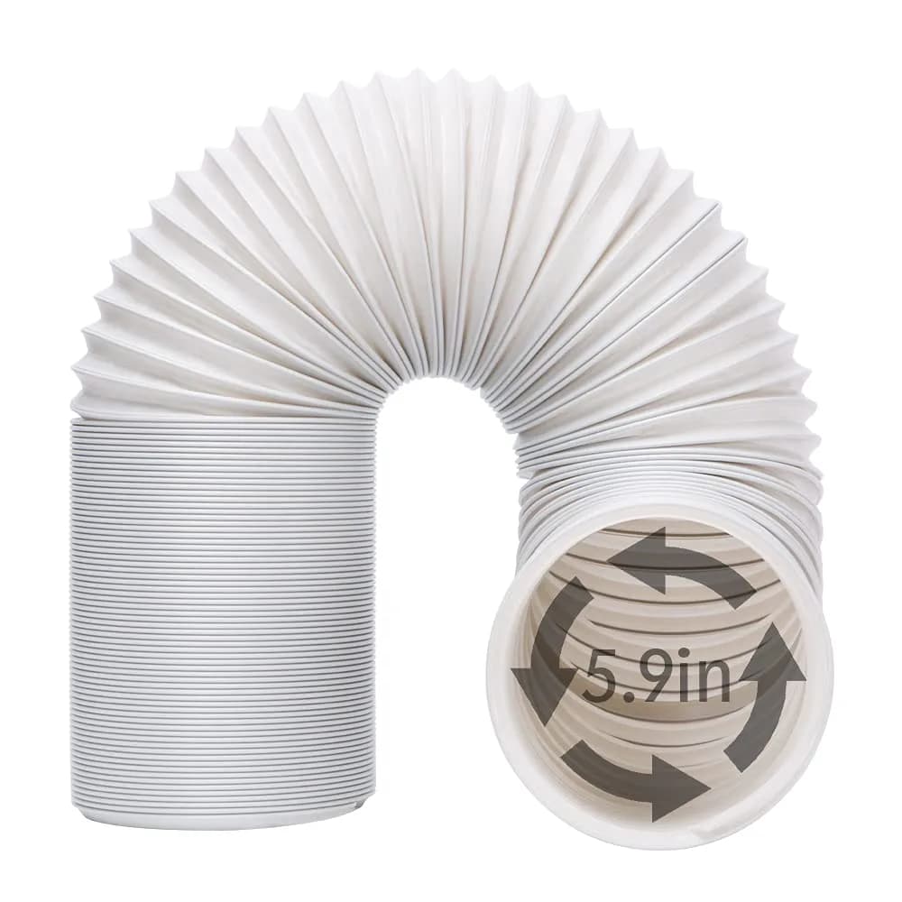 UNAOIWN Portable AC Window Vent Kit 5.9" | Easy Installation & Durable PVC Material — White