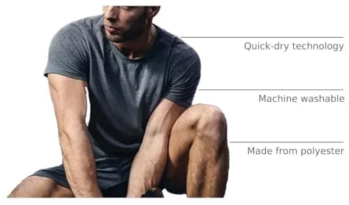 MLYENX 5 Pack Workout Shirts for Men Regular Fit | Quick Dry Moisture Wicking Active T-Shirts (Large) thumbnail 4
