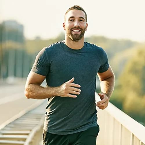 MLYENX 5 Pack Workout Shirts for Men Regular Fit | Quick Dry Moisture Wicking Active T-Shirts (Large) thumbnail 6