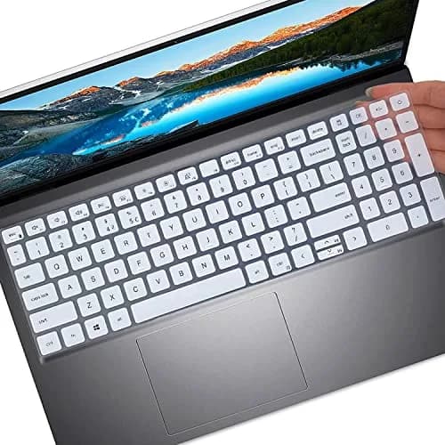 MUBUY-GOL Keyboard Cover for 15.6" Dell Laptops 39.6 cm (15.6") | White Silicone thumbnail 1