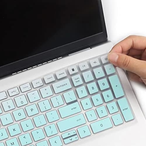 MUBUY-GOL MintGreen Keyboard Cover for Dell Inspiron 15 3510 3511 3515 3525 3530 3535 5510 5515 5518 7510 15.6" Vostro 3510 3520 3530 5510 5515 15.6" Latitude 3520 Inspiron 16 7610 16" | US Keyboard Layout thumbnail 5