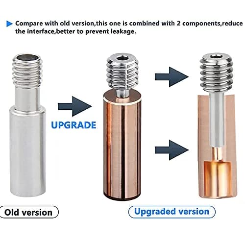 POLISI3D CR10 Bimetal Heatbreak for Ender3 3D Printers - Copper Titanium TC4 Throat Upgrade (7mm x 27.5mm) thumbnail 6