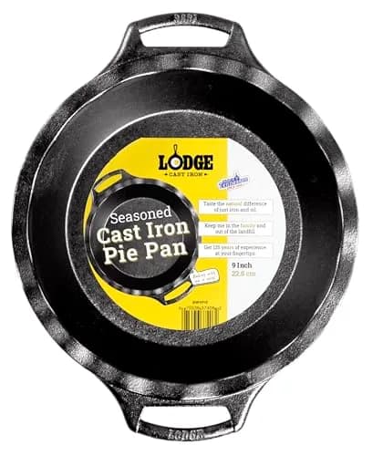 Lodge Pre-Seasoned Cast Iron Pie Pan with Dual Handles, 9 Inches (23 cm) | Heavy-Duty Baking for Homemade Pies & Desserts thumbnail 1