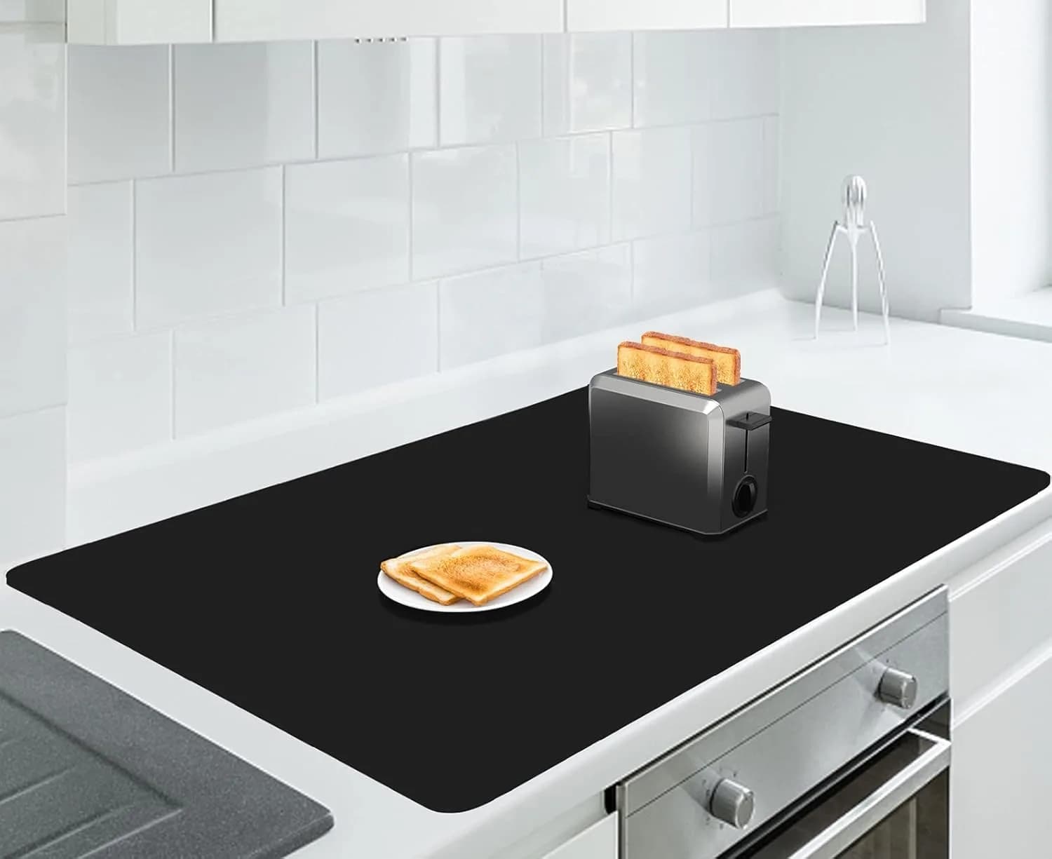 AECHY Extra Large Silicone Mat 91.4cm x 60cm (36"x24") | Thick Heat Resistant Countertop Protector for Crafts & Baking — Black