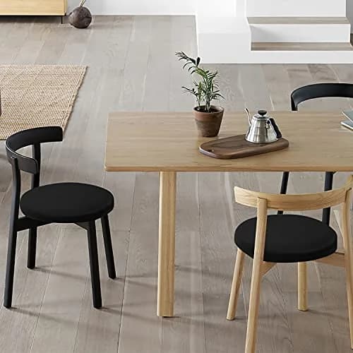 HFATMOS Black Round Stool Covers 2 Pcs | Fits 9-12 inch Diameter Stools thumbnail 4