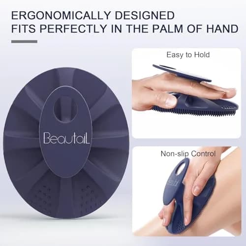 BEAUTAIL Silicone Body Scrubber Gentle Exfoliating Brush for Sensitive Skin | 83g (2.9oz) Blue thumbnail 5