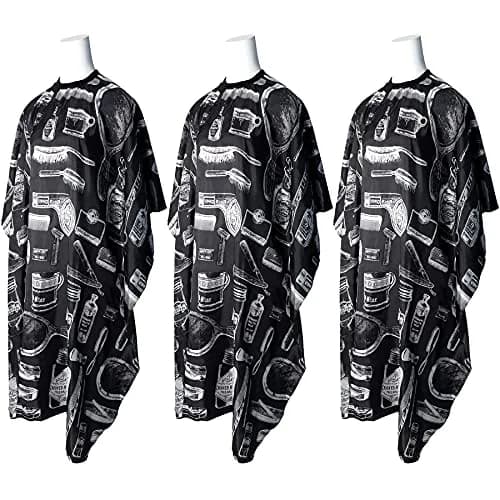 FEBSNOW 3 Pcs Professional Barber Cape for Adults, Hairdressing Salon Cape 140cm (56in) x 117cm (46.8in) | Waterproof Polyester Fabric thumbnail 1