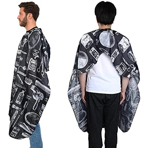 FEBSNOW 3 Pcs Professional Barber Cape for Adults, Hairdressing Salon Cape 140cm (56in) x 117cm (46.8in) | Waterproof Polyester Fabric thumbnail 3