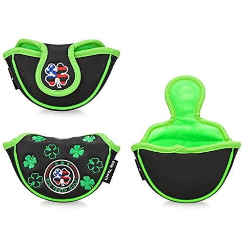 BIG TEETH Black Clover Half Mallet Putter Cover 5" x 3.1" x 1.2" | Magnetic Closure Golf Club Head Protector thumbnail 6