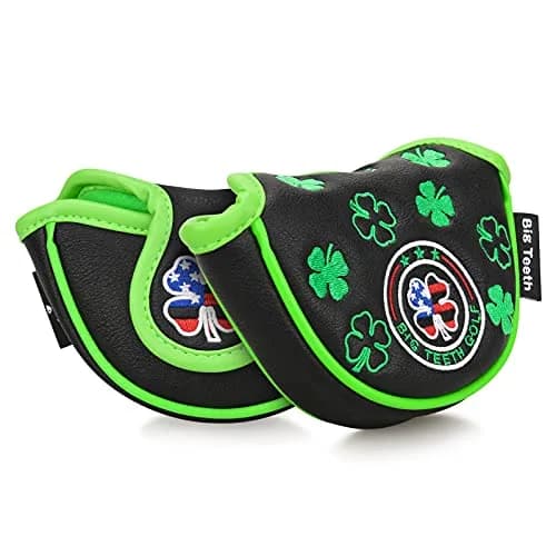 BIG TEETH Black Clover Half Mallet Putter Cover 5" x 3.1" x 1.2" | Magnetic Closure Golf Club Head Protector thumbnail 10