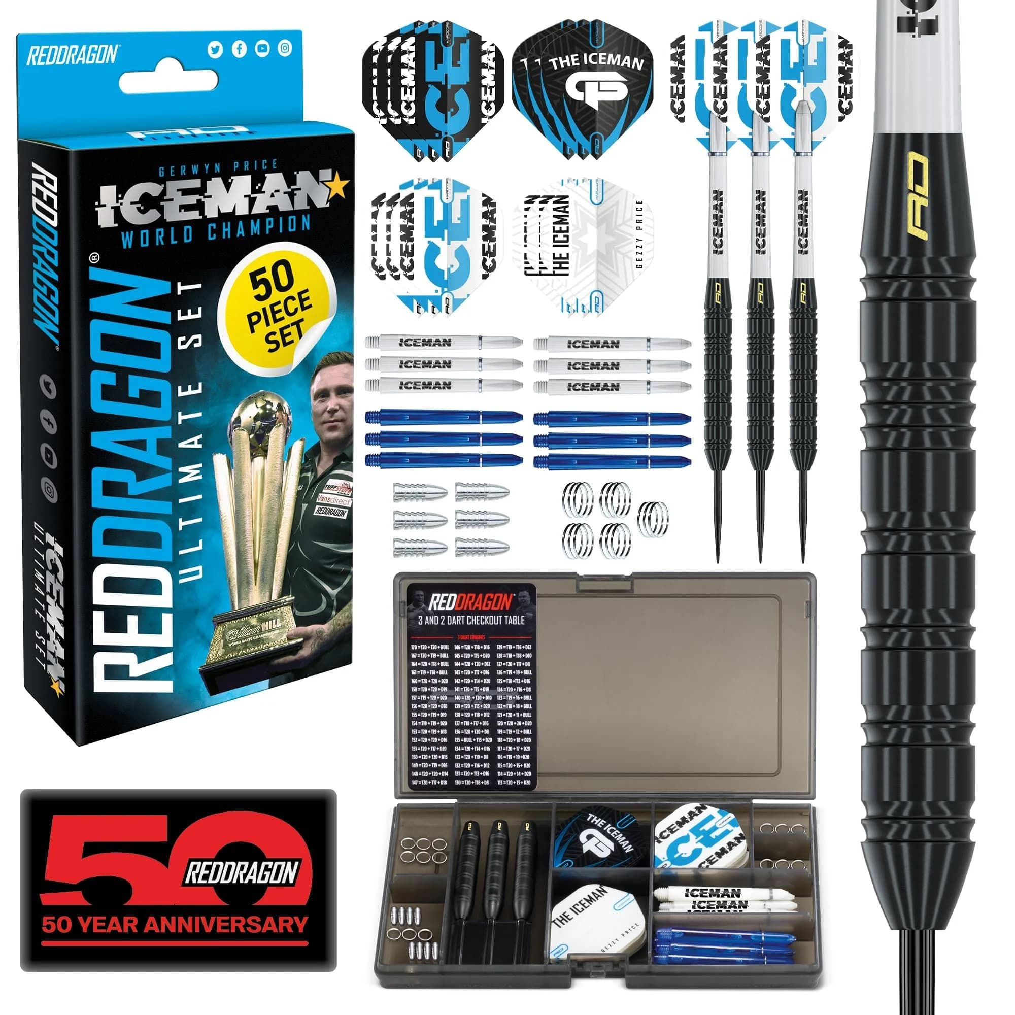 RED DRAGON Professional Darts Accessories Kit - 200+ Pieces | Multi-Coloured Nylon — Multi-coloured
