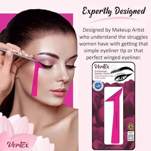 Vertex Eyeliner Stencils & Brushes Set | Precision Wing Tip Tool for Beginners thumbnail 5