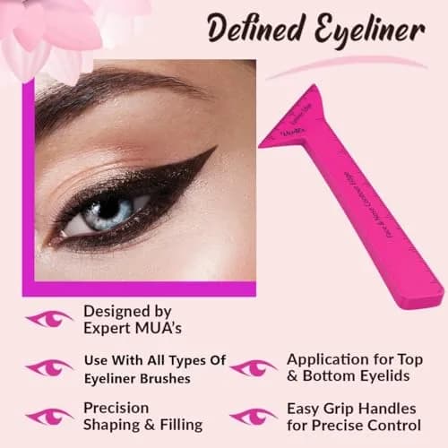 Vertex Eyeliner Stencils & Brushes Set | Precision Wing Tip Tool for Beginners thumbnail 4