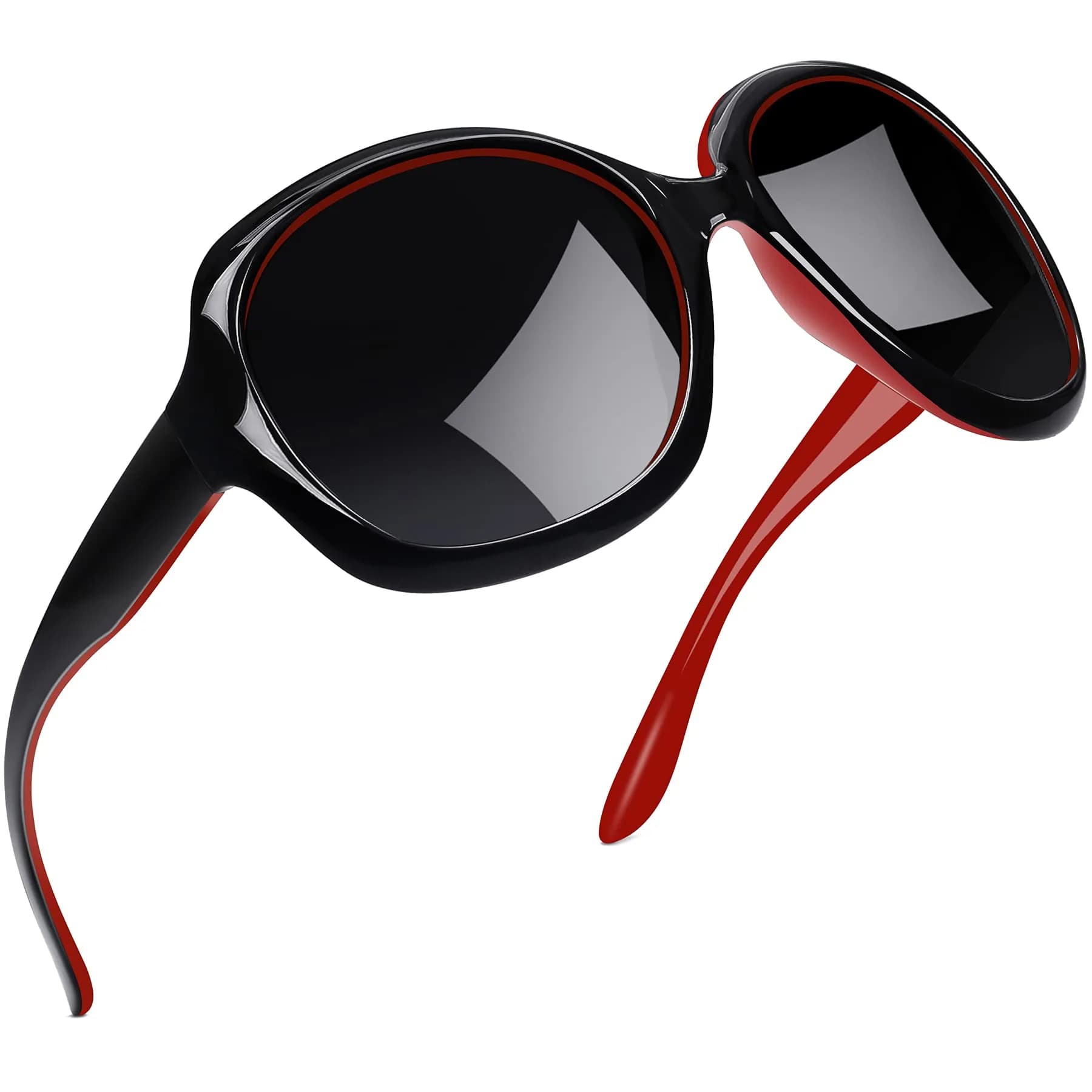 Joopin Oversized Black Red Butterfly Sunglasses for Women | Polarized UV400 Protection