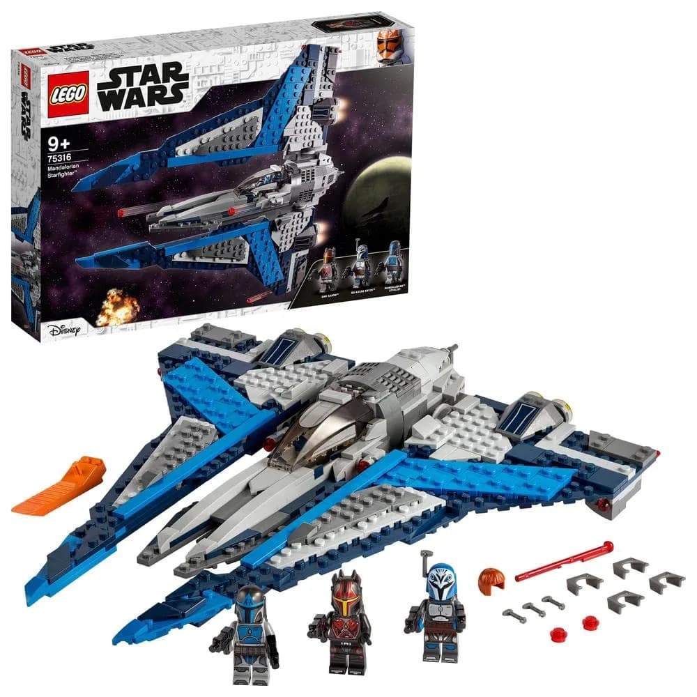 LEGO Star Wars 75316 Mandalorian Starfighter from 9 Years | Fold-out wings, BB-8 Droid, 3 minifigures - main product image