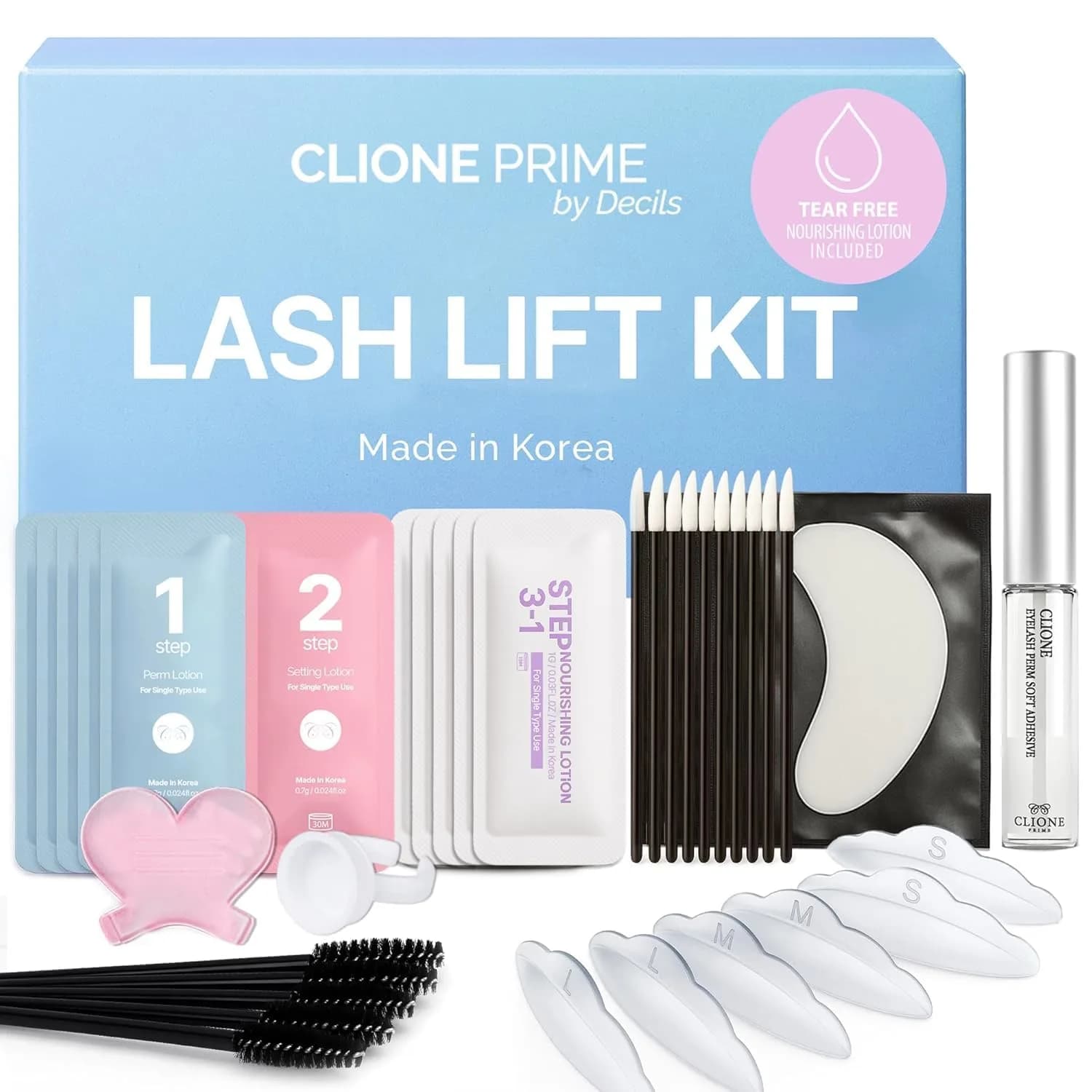 CLIONE PRIME Korean Lash Lift Kit 5 Sets | Professional At-Home Eyelash Perming - main product image