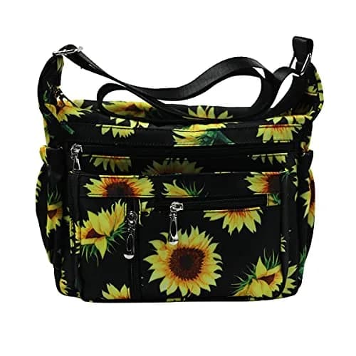 Fabuxry Floral Sunflowers Crossbody Bag for Women | Lightweight Nylon Travel & Everyday Purse thumbnail 1