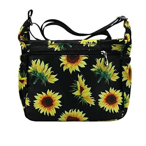 Fabuxry Floral Sunflowers Crossbody Bag for Women | Lightweight Nylon Travel & Everyday Purse thumbnail 4