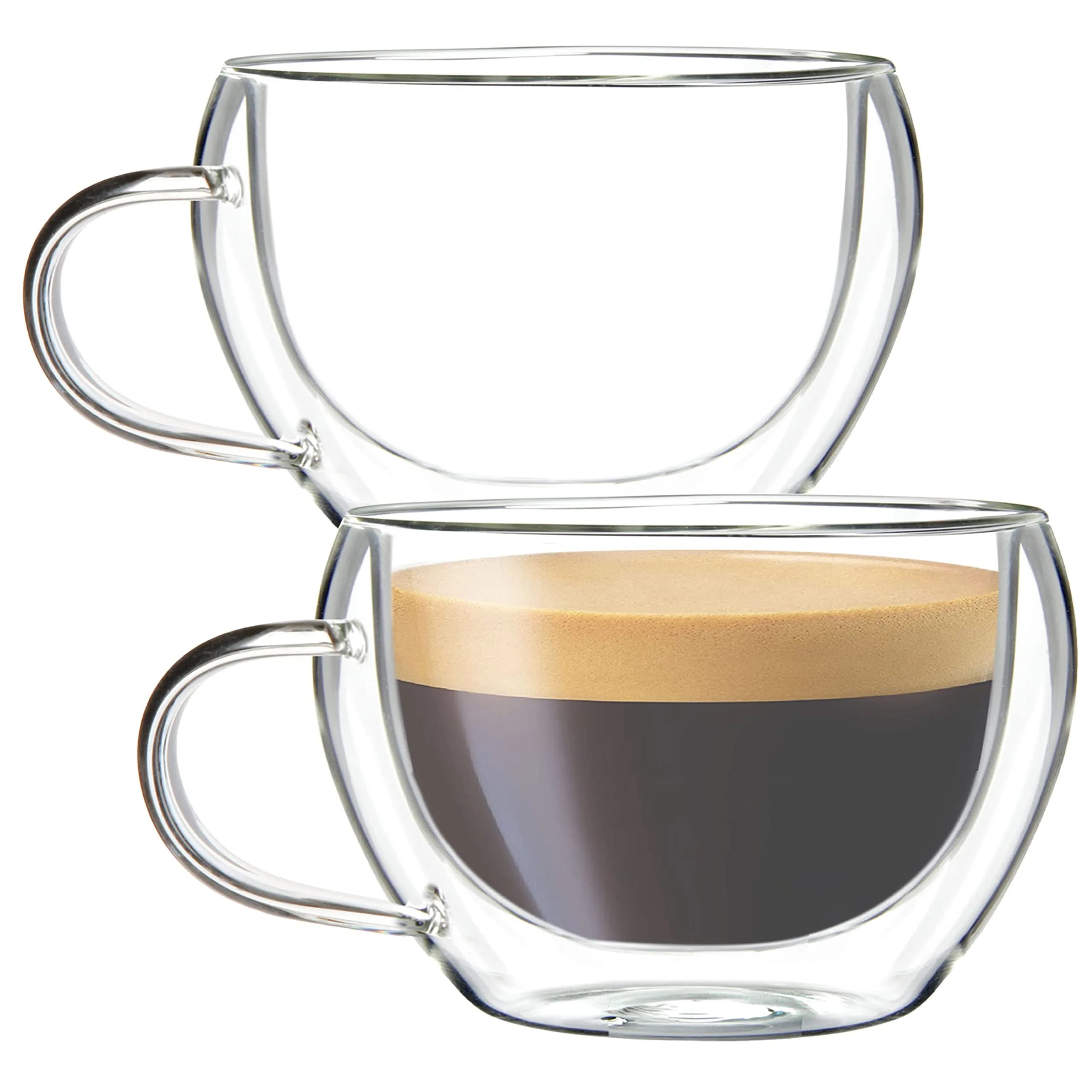 Youngever Glass Espresso Mug Wide | Double Wall Thermo Insulated 5.5oz - main product image