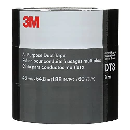 3M Duct Tape DT8, 3 Pack, Industrial Strength, Black Color, 1.88 in x 60 yd | Heavy Duty Tape for HVAC and Repairs thumbnail 5