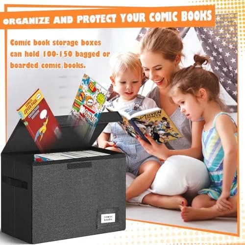 Leffis Comic Book Storage Box 15.5" x 7.5" x 11.3" | Holds 150 Comics, Waterproof, Foldable, Impact Resistant thumbnail 3