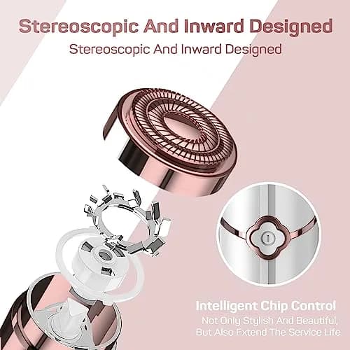 gurelax Electric Facial Hair Remover 5 Piece Set | Painless, Rechargeable, Hypoallergenic for Women thumbnail 4